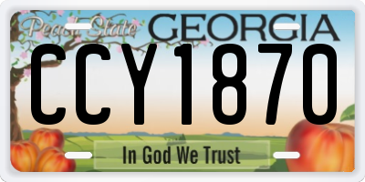 GA license plate CCY1870