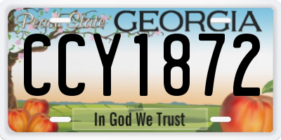 GA license plate CCY1872