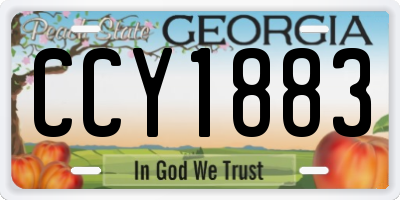 GA license plate CCY1883