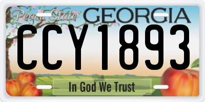 GA license plate CCY1893