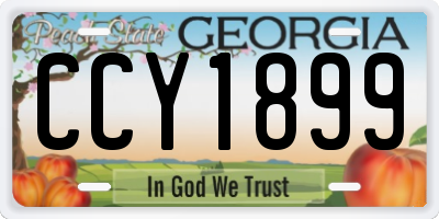 GA license plate CCY1899