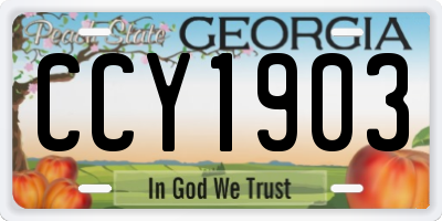 GA license plate CCY1903