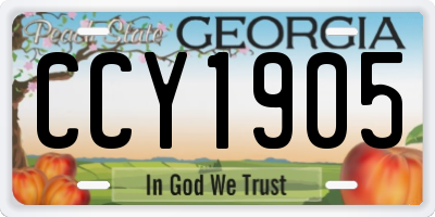 GA license plate CCY1905
