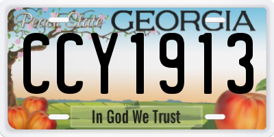 GA license plate CCY1913