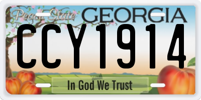 GA license plate CCY1914