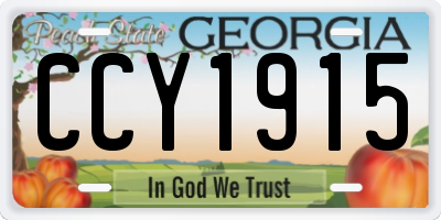 GA license plate CCY1915