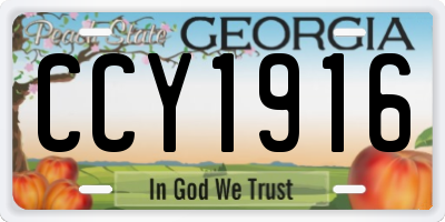 GA license plate CCY1916
