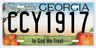 GA license plate CCY1917