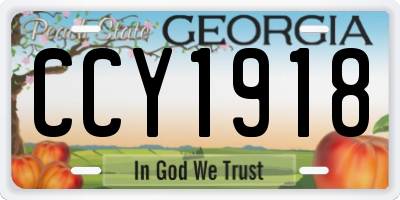 GA license plate CCY1918
