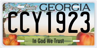 GA license plate CCY1923