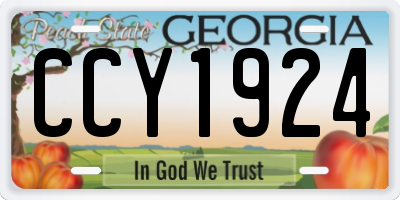 GA license plate CCY1924