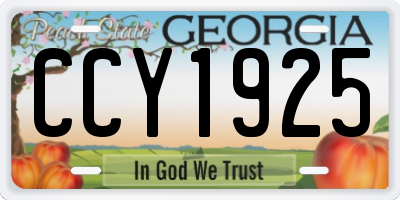 GA license plate CCY1925