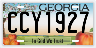GA license plate CCY1927