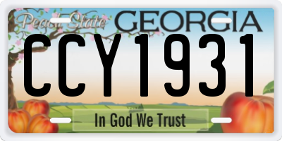 GA license plate CCY1931