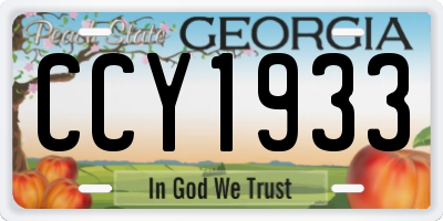 GA license plate CCY1933
