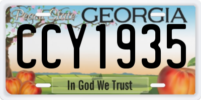 GA license plate CCY1935