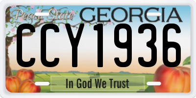 GA license plate CCY1936