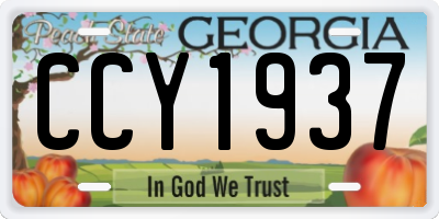 GA license plate CCY1937