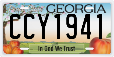 GA license plate CCY1941