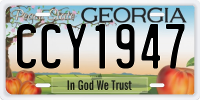 GA license plate CCY1947