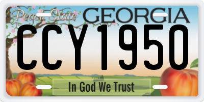 GA license plate CCY1950