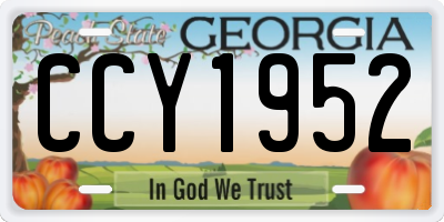 GA license plate CCY1952