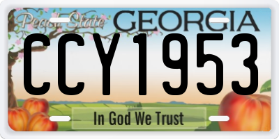 GA license plate CCY1953