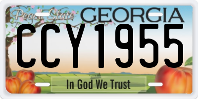 GA license plate CCY1955
