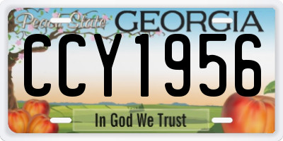 GA license plate CCY1956