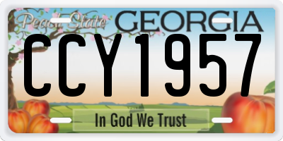 GA license plate CCY1957