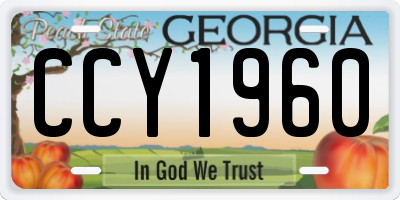 GA license plate CCY1960
