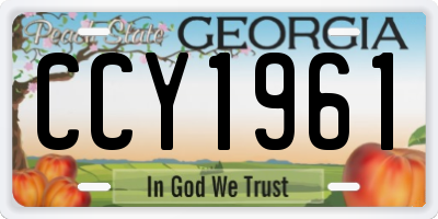 GA license plate CCY1961