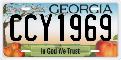 GA license plate CCY1969