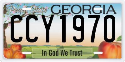 GA license plate CCY1970