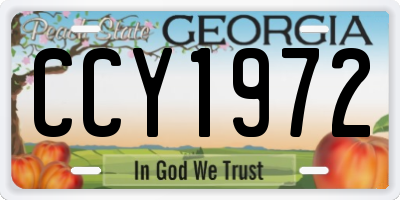 GA license plate CCY1972