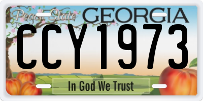GA license plate CCY1973