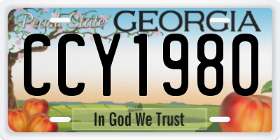 GA license plate CCY1980