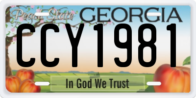 GA license plate CCY1981