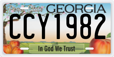 GA license plate CCY1982