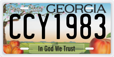 GA license plate CCY1983
