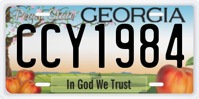 GA license plate CCY1984