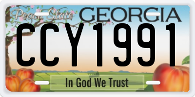 GA license plate CCY1991