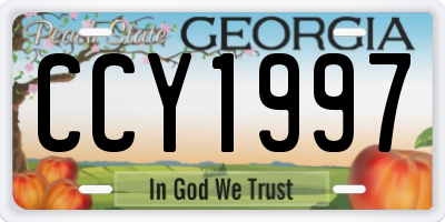 GA license plate CCY1997