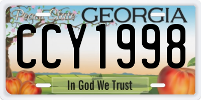GA license plate CCY1998