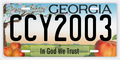GA license plate CCY2003