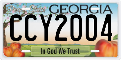 GA license plate CCY2004