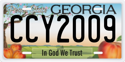 GA license plate CCY2009