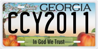 GA license plate CCY2011