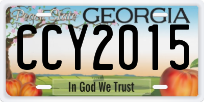 GA license plate CCY2015