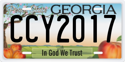 GA license plate CCY2017